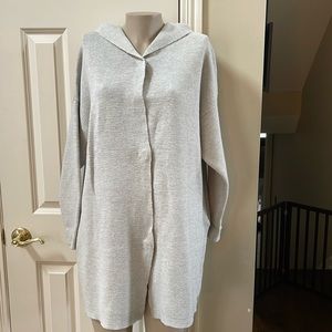 Marc O’Polo Heather grey  hidden snap front Hoodie sweater coat , small